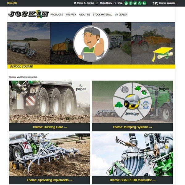 Компания JOSKIN предоставляет доступ к базе данных, раскрывающей тему механики и технологий её машин